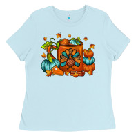 Baby Blue Thanksgiving Coffee Mug Ladies Tee - FaDigitalArtStudio