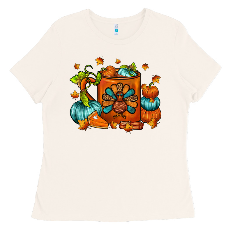 Thanksgiving Coffee Mug Ladies Tee by FaDigitalArtStudio | Teevron