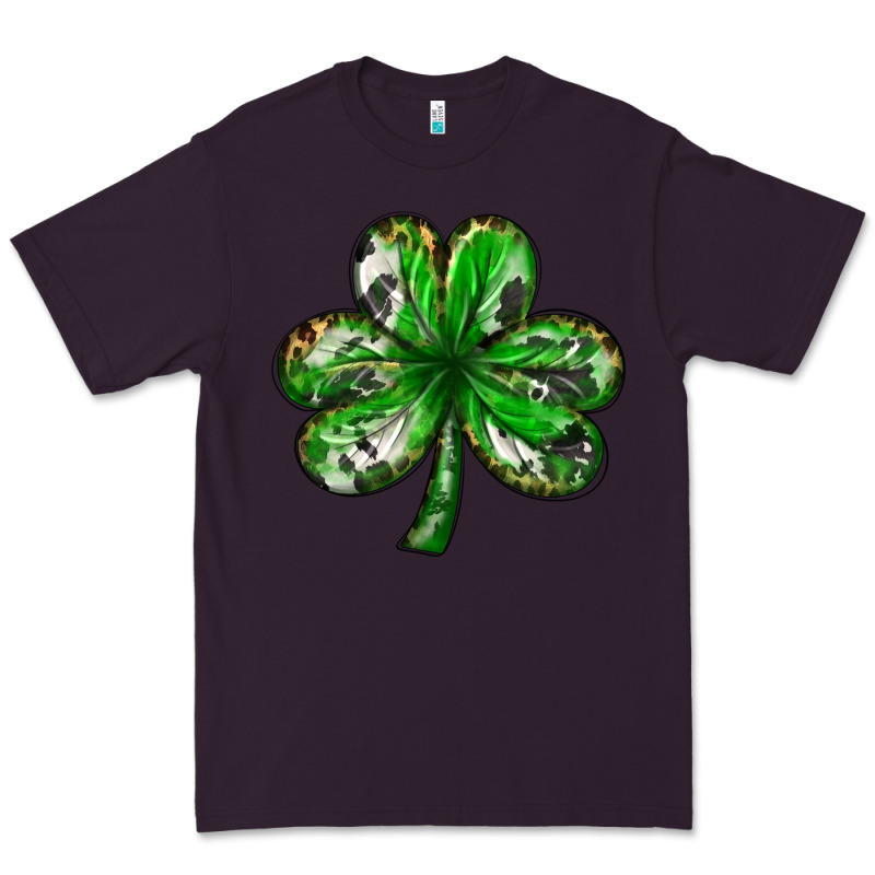 Shamrock With Leopard And Cowhide St. Patricks Day Premium Tee by HowdyJamesFarm | Teevron