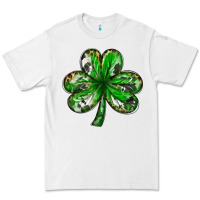 White Shamrock with leopard and cowhide St. Patricks day Premium Tee - HowdyJamesFarm