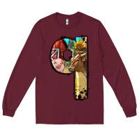 Burgundy Farm Life Alphabet Lowercase Letters Q Long Sleeve Tee - BundleAndBundleShop