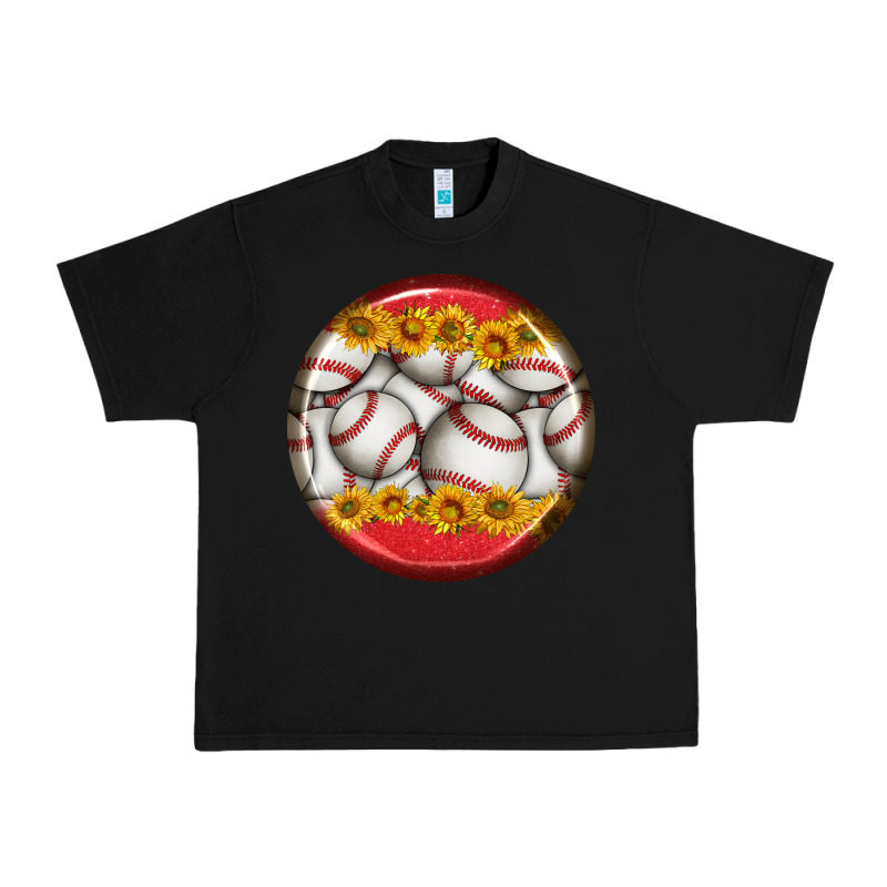 Baseball With Sunflower Round Earrings Urban Heavy Tee by BundleAndBundleShop | Teevron