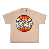 Burro baseball with sunflower round earrings Urban Heavy Tee - BundleAndBundleShop