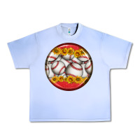 Grape Ice baseball with sunflower round earrings Urban Heavy Tee - BundleAndBundleShop