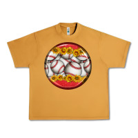 Peanut Butter baseball with sunflower round earrings Urban Heavy Tee - BundleAndBundleShop