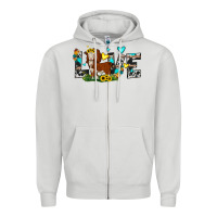 Dove Grey love western cow Zipper Hoodie - JahusDesignShop