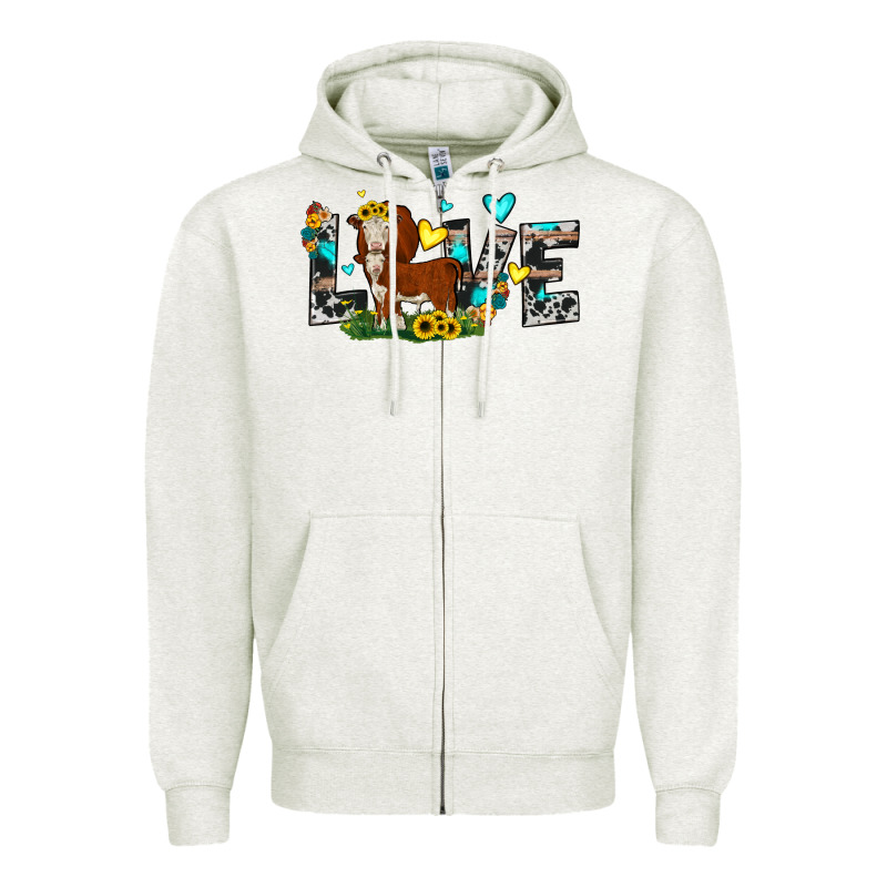 Love Western Cow Zipper Hoodie by JahusDesignShop | Teevron