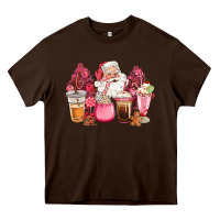 Chocolate Brown pink christmas pink tree santa coffe cups Heavy Core Tee - CowGirlArtShop