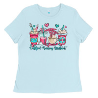 Baby Blue cna certified nursing assistant coffee cups Ladies Tee - OliviaCreatesArt