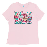 Bubblegum Pink cna certified nursing assistant coffee cups Ladies Tee - OliviaCreatesArt
