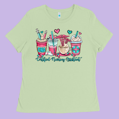 Cna Certified Nursing Assistant Coffee Cups Ladies Tee Designed By Oliviacreatesart