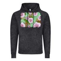 Vintage Black Pink Roses Background Vintage Hoodie - LillyAllenDesigns