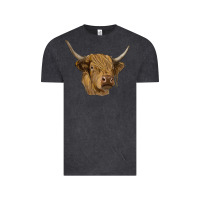 Vintage Black highland cow Vintage Tee - RanaPortraitStore