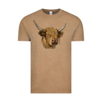 Vintage Coffee highland cow Vintage Tee - RanaPortraitStore