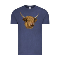 Vintage Denim highland cow Vintage Tee - RanaPortraitStore