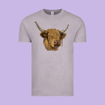 Highland Cow Vintage Tee Designed By Ranaportraitstore