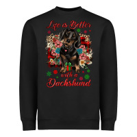 Black Christmas life is better with a dachshund Heavyweight Sweatshirt - JahusDesignShop