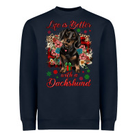 Navy Christmas life is better with a dachshund Heavyweight Sweatshirt - JahusDesignShop