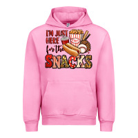 Fuchsia Pink i'm just here for the snacks baseball Urban Hoodie - Jasminsmagicworld