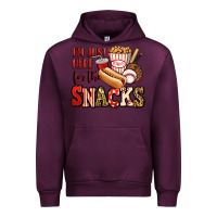 Mauve Wine i'm just here for the snacks baseball Urban Hoodie - Jasminsmagicworld