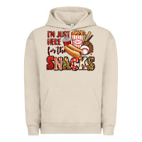 Pigment French Oak i'm just here for the snacks baseball Urban Hoodie - Jasminsmagicworld
