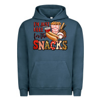 Pigment Midnight Navy i'm just here for the snacks baseball Urban Hoodie - Jasminsmagicworld