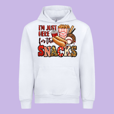 I'm Just Here For The Snacks Baseball Urban Hoodie Designed By Jasminsmagicworld