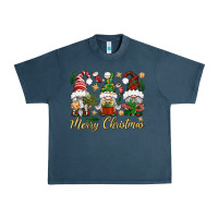 Midnight Navy Merry Christmas Gnomes Urban Heavy Tee - BundleAndBundleShop