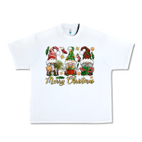 White Merry Christmas Gnomes Urban Heavy Tee - BundleAndBundleShop