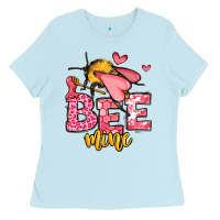 Baby Blue Bee Mine Valentines Day Ladies Tee - OliviaCreatesArt
