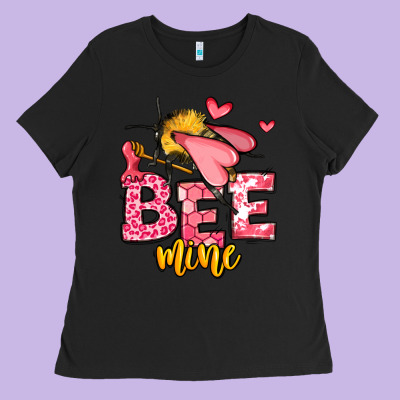 Bee Mine Valentines Day Ladies Tee Designed By Oliviacreatesart