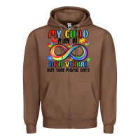 Chestnut my child may be non verbal but this mama ain's Zipper Hoodie - JahusDesignShop