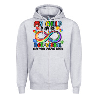 Heather Grey my child may be non verbal but this mama ain's Zipper Hoodie - JahusDesignShop