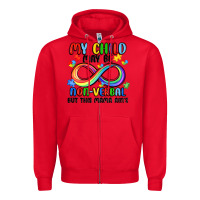 Red my child may be non verbal but this mama ain's Zipper Hoodie - JahusDesignShop