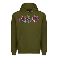 Army Green Valentine Laboratory Premium Hoodie - CowhideDigitalArt