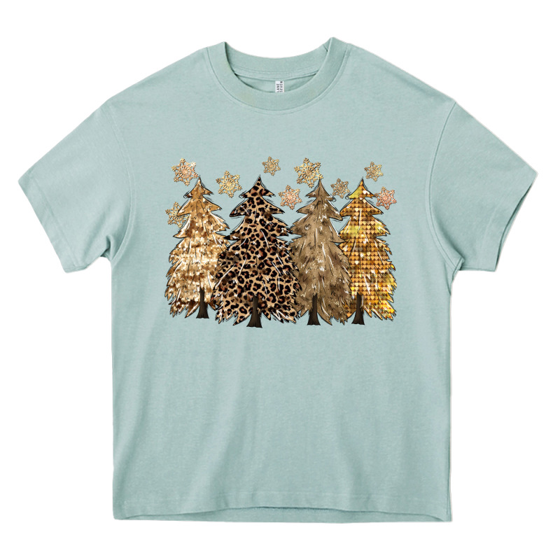 Merry Christmas Leopard Trees Heavy Core Tee by CowGirlArtShop | Teevron