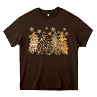 Chocolate Brown merry christmas leopard trees Heavy Core Tee - CowGirlArtShop