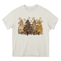 Cream merry christmas leopard trees Heavy Core Tee - CowGirlArtShop