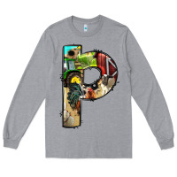 Heather Grey farm life alphabet lowercase letters p Long Sleeve Tee - BundleAndBundleShop