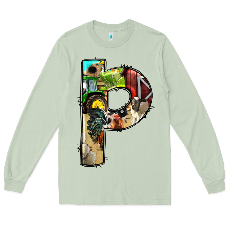 Farm Life Alphabet Lowercase Letters P Long Sleeve Tee by BundleAndBundleShop | Teevron