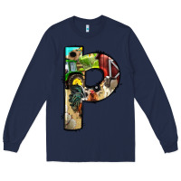 Navy farm life alphabet lowercase letters p Long Sleeve Tee - BundleAndBundleShop