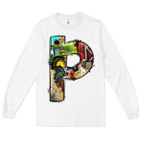 White farm life alphabet lowercase letters p Long Sleeve Tee - BundleAndBundleShop