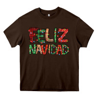 Chocolate Brown feliz navidad Spanish christmas Heavy Core Tee - Jasminsmagicworld