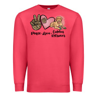 Cardinal peace love golden retriever Premium Sweatshirt - JahusDesignShop