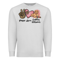 Dove Grey peace love golden retriever Premium Sweatshirt - JahusDesignShop