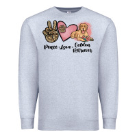 Heather Grey peace love golden retriever Premium Sweatshirt - JahusDesignShop