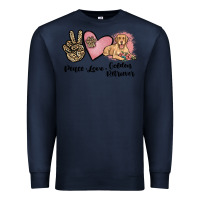 Navy peace love golden retriever Premium Sweatshirt - JahusDesignShop