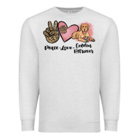 Oatmeal Heather peace love golden retriever Premium Sweatshirt - JahusDesignShop
