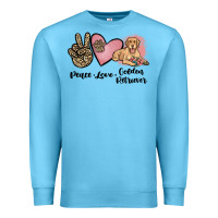 Ocean Blue peace love golden retriever Premium Sweatshirt - JahusDesignShop
