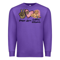 Purple peace love golden retriever Premium Sweatshirt - JahusDesignShop